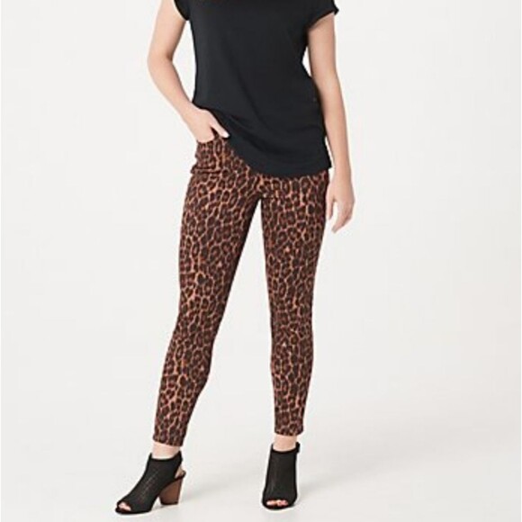 Lisa Rinna Collection Stretchy Animal Print Ankle Jeans - Picture 2 of 10